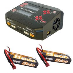 Pack chargeur double Hrc Dual-Star V3.0 + 2 batteries Li-Po 7,4v 2S 5600mAh