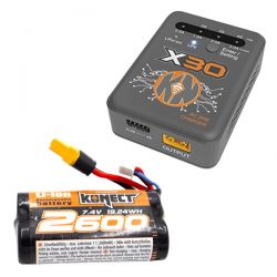 Pack chargeur Konect X30 + 1 batterie Li-Ion 7,4V 2600mAh XT60