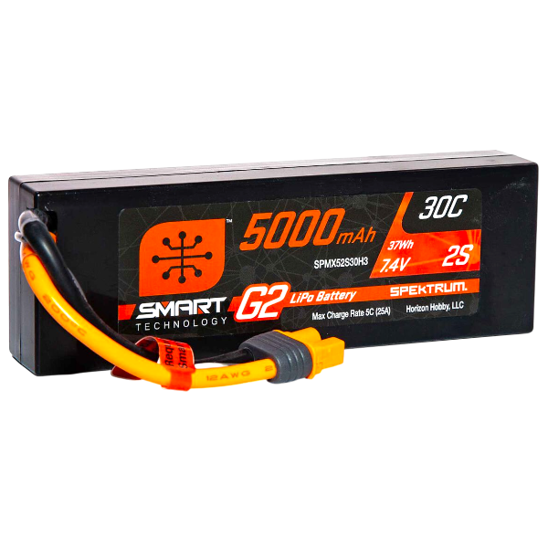 Pack chargeur Spektrum intelligent + une batterie Spektrum Smart G2 Li-Po 2S 7,4V 5000mAh prise IC3
