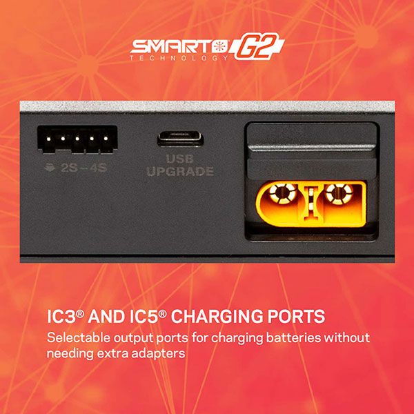 Pack chargeur Spektrum intelligent + une batterie Spektrum Smart G2 Li-Po 2S 7,4V 5000mAh prise IC3