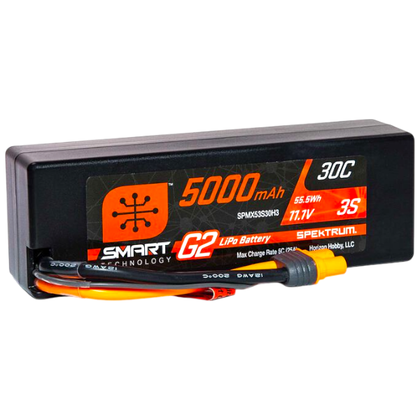 Pack chargeur Spektrum intelligent + une batterie Spektrum Smart G2 Li-Po 3S 11,1V 5000mAh prise IC3