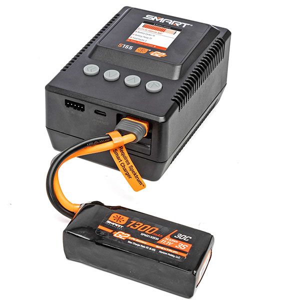 Pack chargeur Spektrum intelligent + une batterie Spektrum Smart G2 Li-Po 3S 11,1V 5000mAh prise IC3