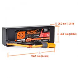 Pack chargeur Spektrum intelligent + une batterie Spektrum Smart G2 Li-Po 3S 11,1V 5000mAh prise IC3