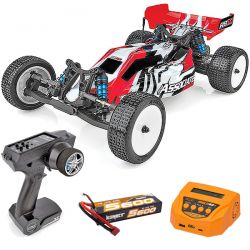 Pack eco Associated RB10 buggy 1/10 2WD brushless carrosserie rouge