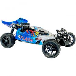 Pack eco buggy 1/10 thermique MHD Flash carrosserie bleue