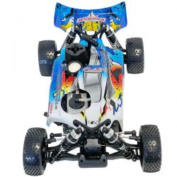 Pack eco buggy 1/10 thermique MHD Flash carrosserie bleue