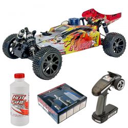 Pack eco buggy 1/10 thermique MHD Flash carrosserie jaune