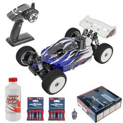 Pack éco Hobao Hyper VS buggy 1/8 thermique carrosserie bleue