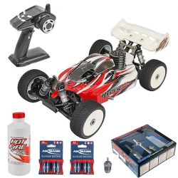 Pack éco Hobao Hyper VS buggy 1/8 thermique carrosserie rouge
