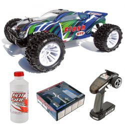 Pack eco MHD Flash Truggy 1/10 thermique bleu