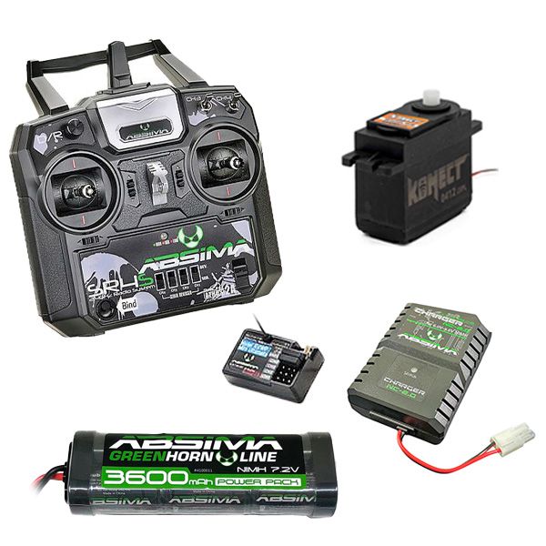 Pack &eacute;co t&eacute;l&eacute;commande &agrave; manches + r&eacute;cepteur + batterie + chargeur + servomoteur