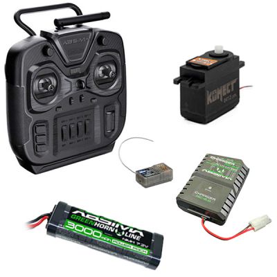 Pack �co t�l�commande � manches + r�cepteur + batterie + chargeur + servomoteur