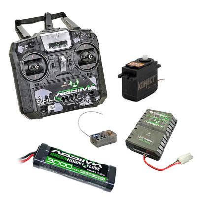 Pack �co t�l�commande � manches + r�cepteur + batterie + chargeur + servomoteur