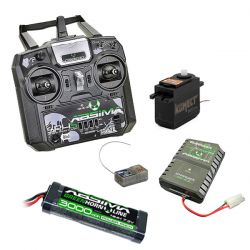 Pack &eacute;co t&eacute;l&eacute;commande &agrave; manches + r&eacute;cepteur + batterie + chargeur + servomoteur