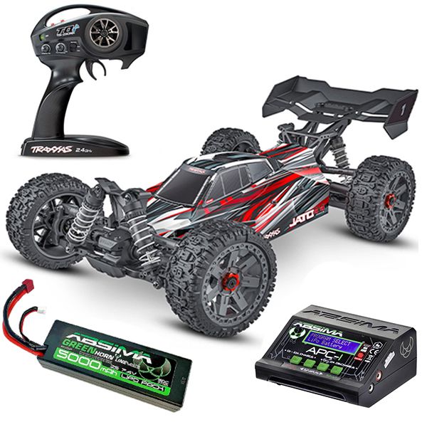 Pack &eacute;co Traxxas Jato BL-2S Buggy 1/8 brushless carrosserie rouge