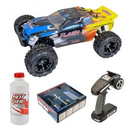 Pack eco Truggy 1/10 Flash 4WD MHD jaune et bleu