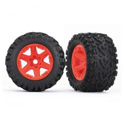 Pneus talon ext jantes oranges pour e-revo traxxax 8672a