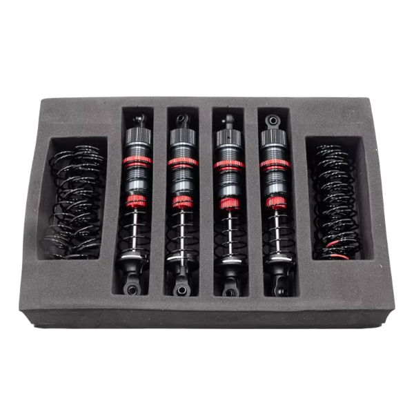 Quatre amortisseurs hydrauliques alu + Servo 15kg pignons m&eacute;tal