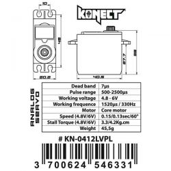 Servo Konect Digital 4kg-012s pignons plastique