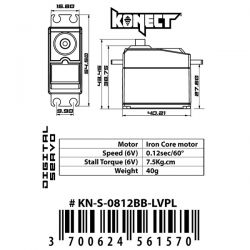 Servo Konect Digital 7.5kg 0.12s roulements pignons plastique