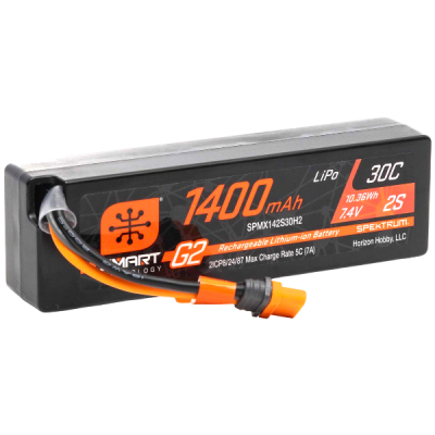 Spektrum Smart G2 batterie Li-Po 7,4v 2S 1400mAh 30c prise IC2 SPMX142S30H2