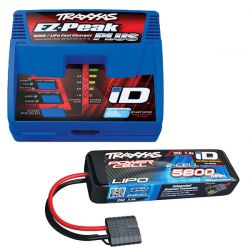 Traxxas pack chargeur Ez-Peak Plus 2970 + batterie Li-Po 2S 7,4v 5800mAh 2843X