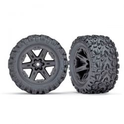 Traxxas pneus collés sur jantes noires pour Rustler 6773