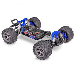 Traxxas rustler 2S 1/10 4WD moteur brushless carroserie bleu 67164-4-BLUE