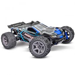 Traxxas rustler 2S 1/10 4WD moteur brushless carroserie bleu 67164-4-BLUE