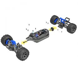 Traxxas rustler 2S 1/10 4WD moteur brushless carroserie bleu 67164-4-BLUE