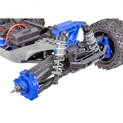 Traxxas rustler 2S 1/10 4WD moteur brushless carroserie bleu 67164-4-BLUE