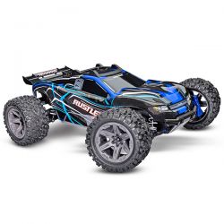 Traxxas rustler 2S 1/10 4WD moteur brushless carroserie bleu 67164-4-BLUE