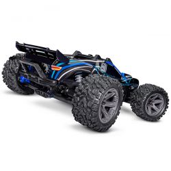 Traxxas rustler 2S 1/10 4WD moteur brushless carroserie bleu 67164-4-BLUE