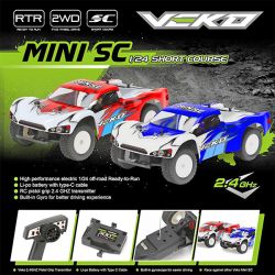 VEKO Mini-SC 1/24 2WD RTR Short Course RC rouge VK0002-RD